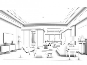 stylish avant-garde living room design 154 3D Model
