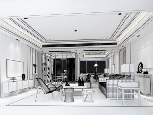 stylish avant-garde living room design 154 3D Model