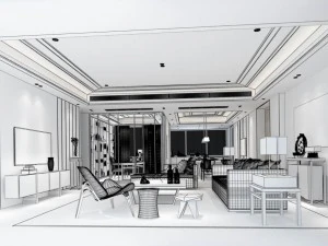 stylish avant-garde living room design 154 3D Model