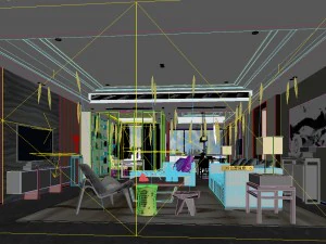 stylish avant-garde living room design 154 3D Model