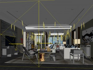 stylish avant-garde living room design 154 3D Model