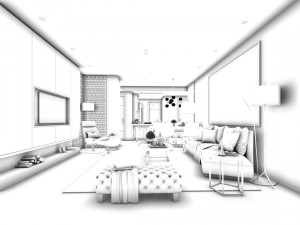 stylish avant-garde living room design 155 3D Model