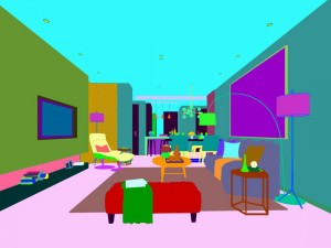 stylish avant-garde living room design 155 3D Model