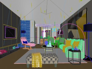 stylish avant-garde living room design 155 3D Model