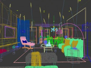 stylish avant-garde living room design 155 3D Model