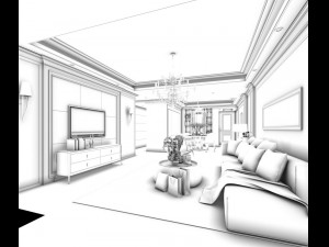 stylish avant-garde living room design 156 3D Model