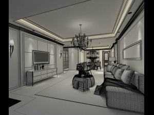 stylish avant-garde living room design 156 3D Model
