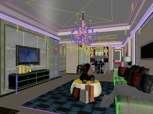 stylish avant-garde living room design 156 3D Model
