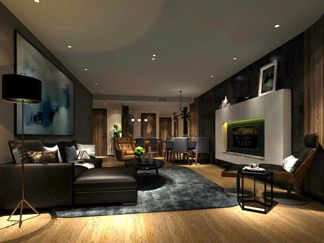 stylish avant-garde living room design 157 3D Model .c4d .max .obj .3ds .fbx .stl .blend 