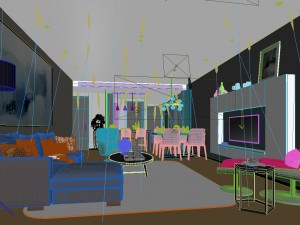 stylish avant-garde living room design 157 Model 3D