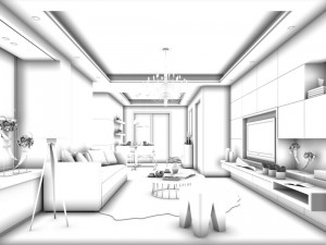 stylish avant-garde living room design 158 3D Model