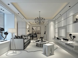 stylish avant-garde living room design 158 3D Model