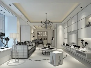 stylish avant-garde living room design 158 3D Model