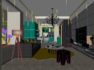 stylish avant-garde living room design 158 3D Model