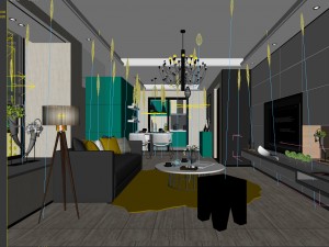 stylish avant-garde living room design 158 3D Model