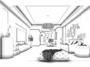 stylish avant-garde living room design 159 3D Model