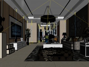 stylish avant-garde living room design 159 3D Model