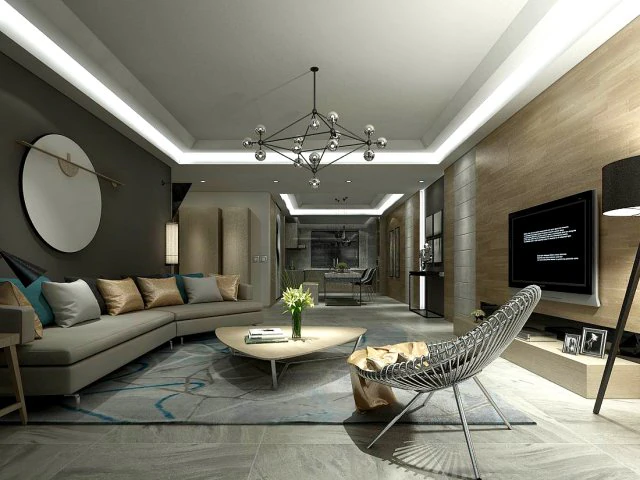 stylish avant-garde living room design 160 3D Model .c4d .max .obj .3ds .fbx .stl .blend 
