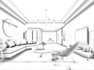stylish avant-garde living room design 160 3D Model
