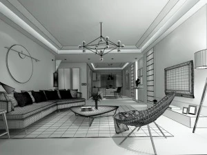 stylish avant-garde living room design 160 3D Model