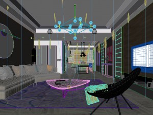 stylish avant-garde living room design 160 3D Model