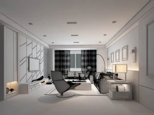 stylish avant-garde living room design 161 3D Model
