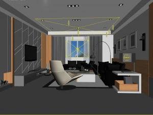 stylish avant-garde living room design 161 3D Model