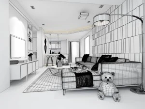 stylish avant-garde living room design 162 3D Model