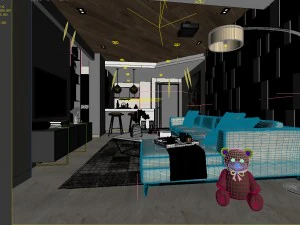 stylish avant-garde living room design 162 3D Model
