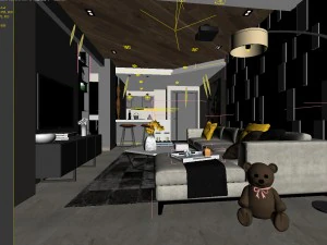 stylish avant-garde living room design 162 3D Model