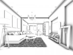 stylish avant-garde living room design 163 3D Model
