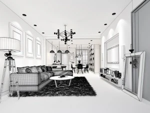 stylish avant-garde living room design 163 3D Model