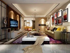 elegante diseño de sala de estar vanguardista 164 Modelo 3D