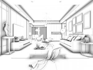 stylish avant-garde living room design 164 3D Model