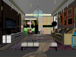 stylish avant-garde living room design 164 Modelo 3D