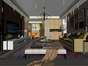 stylish avant-garde living room design 164 Modelo 3D