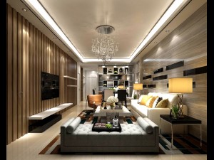 stylish avant-garde living room design 165 3D Model