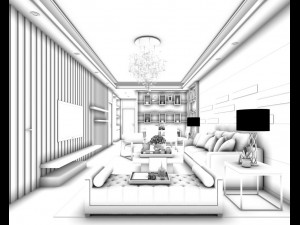 stylish avant-garde living room design 165 Modèle 3D