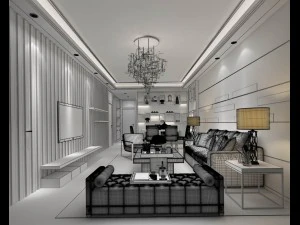 stylish avant-garde living room design 165 3D Model