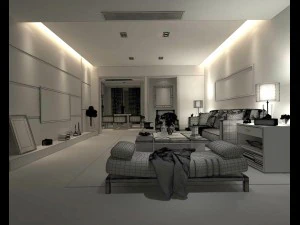 stylish avant-garde living room design 166 3D Model