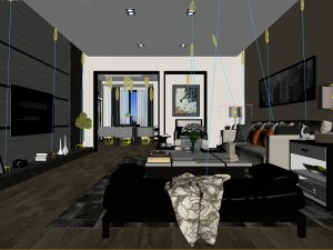 stylish avant-garde living room design 166 3D Model