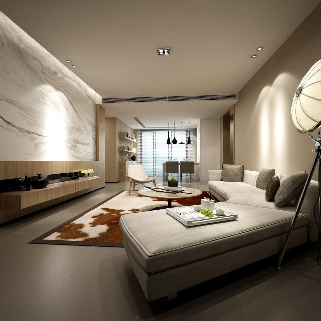stylish avant-garde living room design 167 3D Model .c4d .max .obj .3ds .fbx .stl .blend 