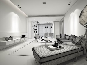 stylish avant-garde living room design 167 3D Model
