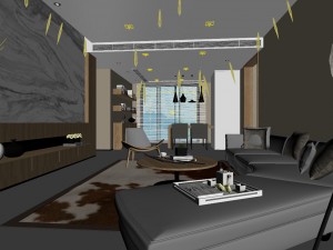 stylish avant-garde living room design 167 3D Model
