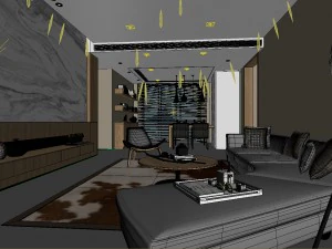 stylish avant-garde living room design 167 3D Model