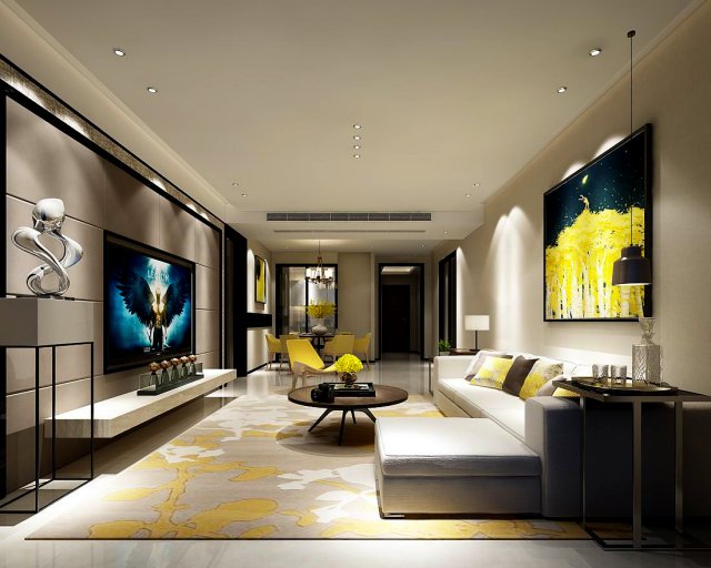 stylish avant-garde living room design 168 3D मॉडल .c4d .max .obj .3ds .fbx .stl .blend 