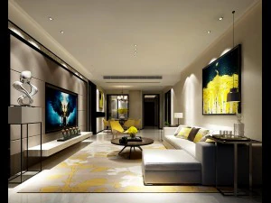 стильный авангардный дизайн гостиной 168 3D Модель