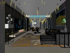 стильный авангардный дизайн гостиной 168 3D Модель