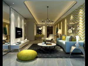 stylish avant-garde living room design 169 3D Model