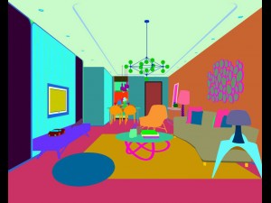 stylish avant-garde living room design 169 Modello 3D
